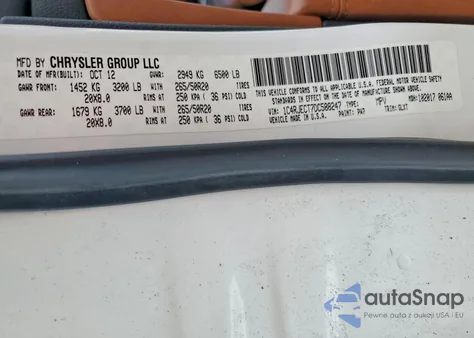 2013 Jeep Grand Cherokee Overland из США, поврежденный, VIN 1C4RJECT7DC588247